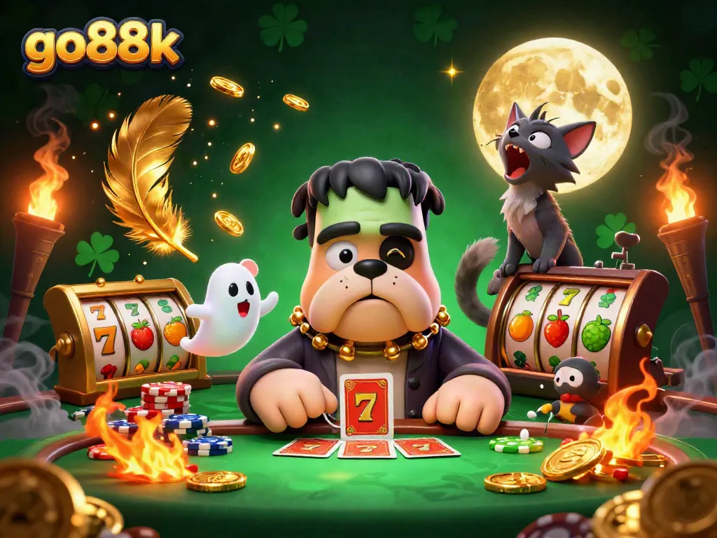 Experience thrilling gameplay at go88k with a vibrant illustration of slot reels and characters in action.