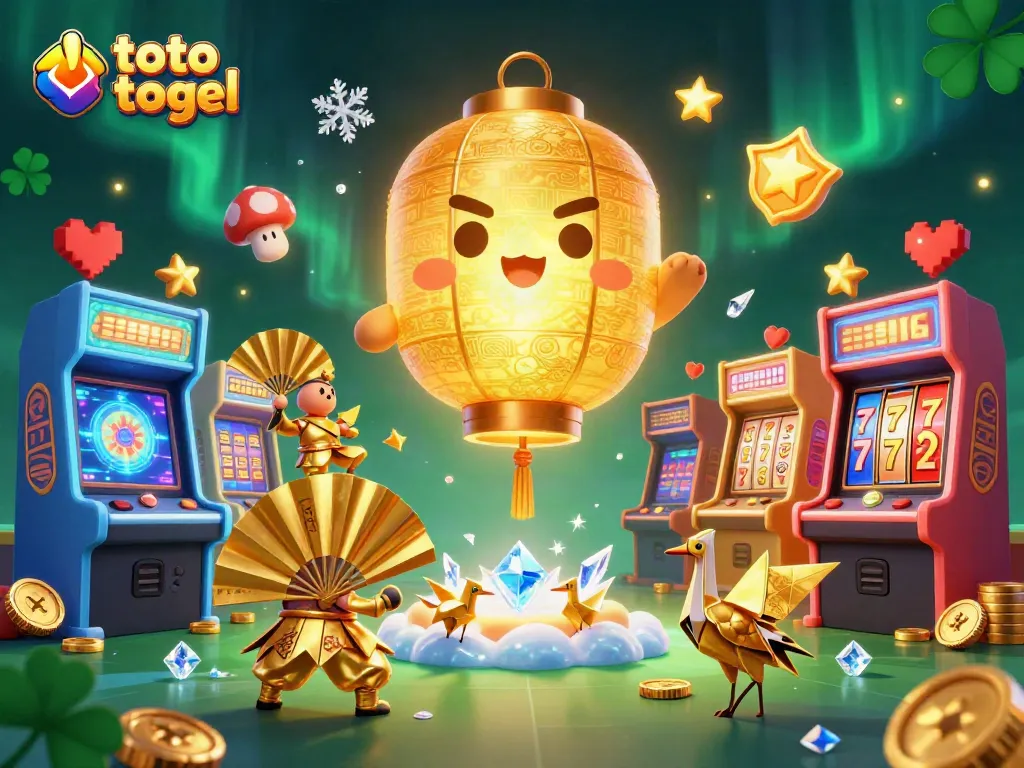 Experience thrilling moments with the toto togel spirit in a vibrant casino scene filled with lucky symbols.