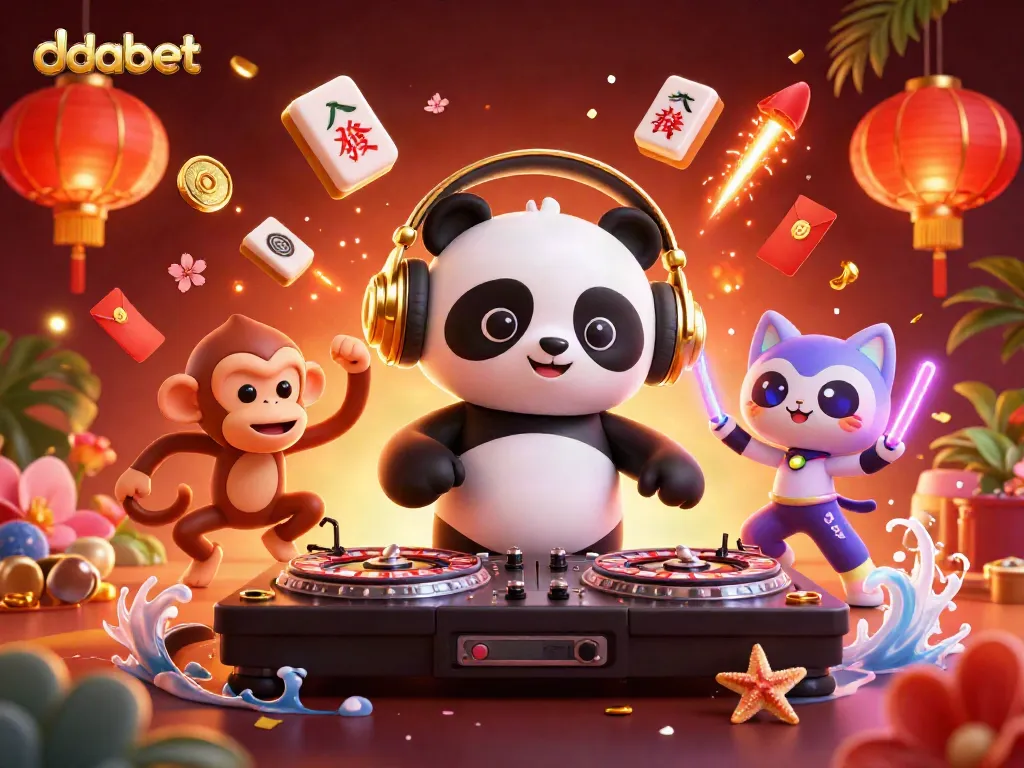 Dabet offers engaging casino experiences with vibrant characters spinning roulette and dancing in a lively atmosphere.