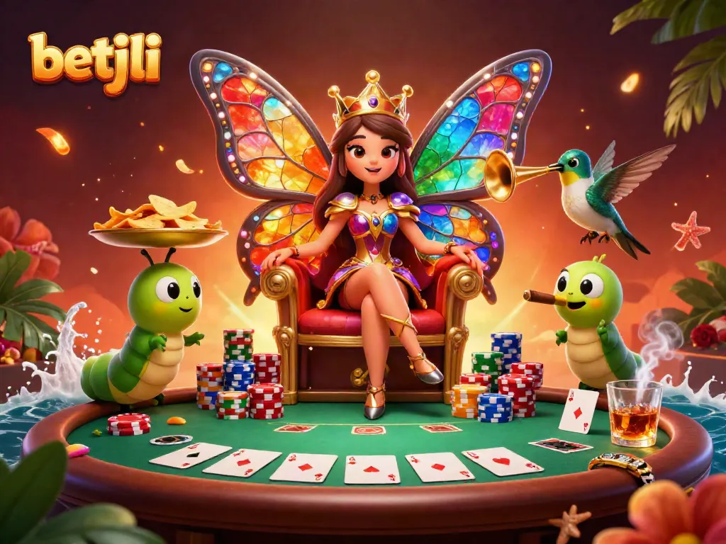 Experience thrilling gameplay with betjili, featuring a majestic queen and vibrant casino elements.
