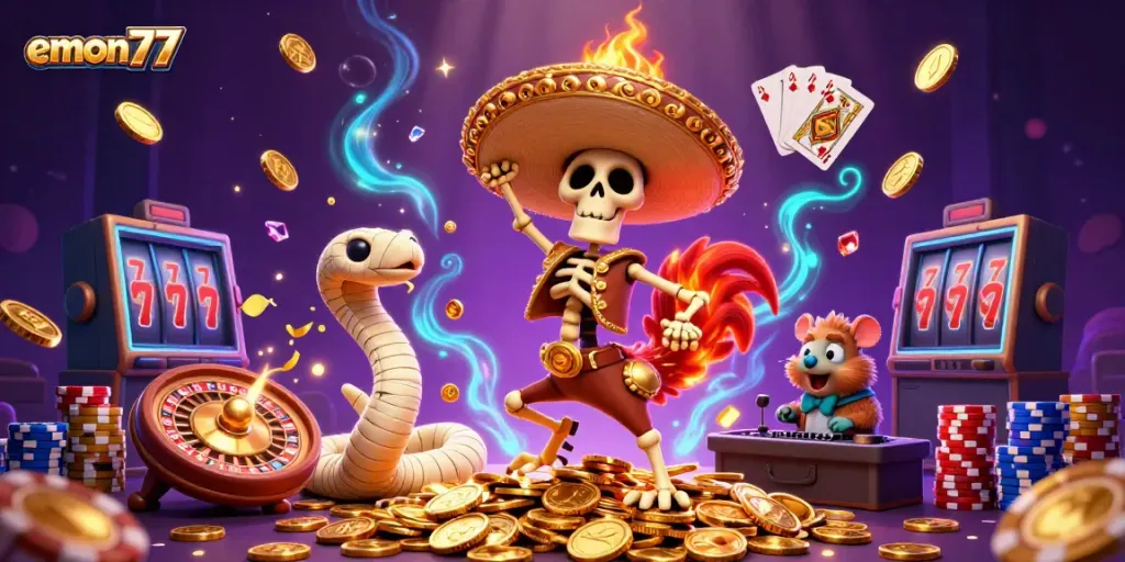 Experience thrilling gameplay with emon77 featuring dynamic casino characters and rich visuals.
