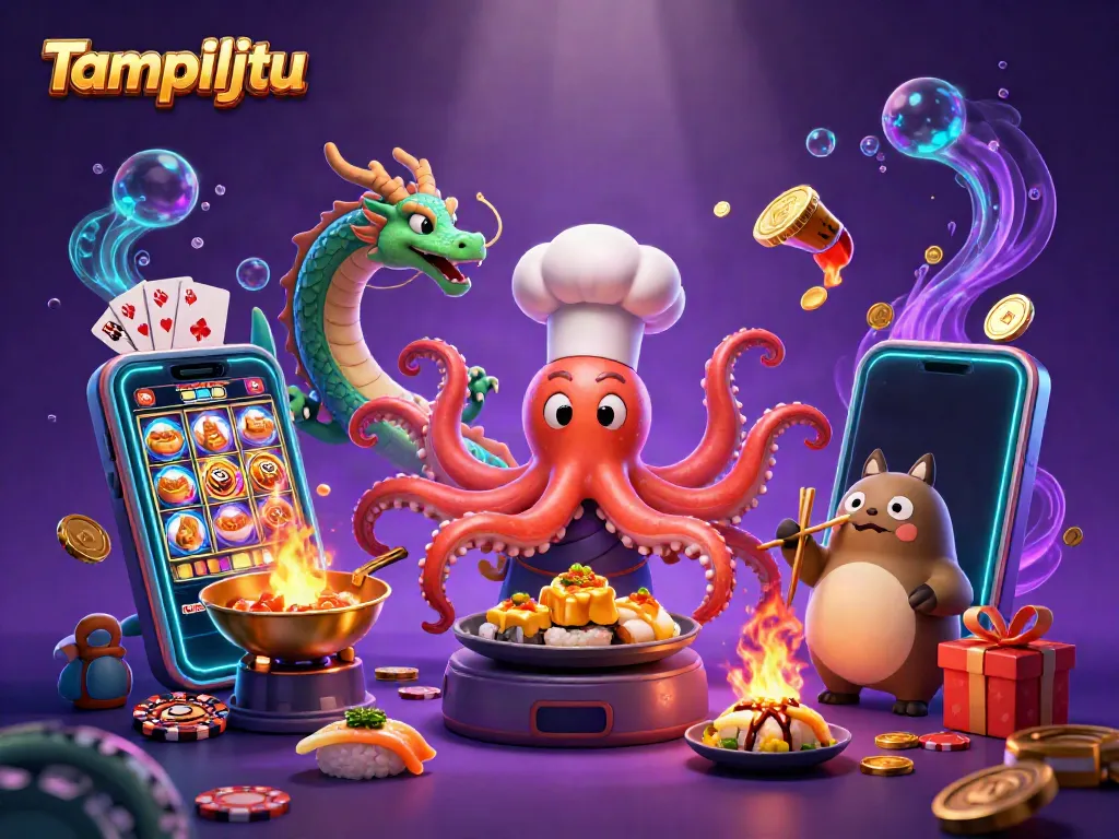 Experience Tampiljitu's vibrant casino world with lively characters, slot games, and immersive elements.