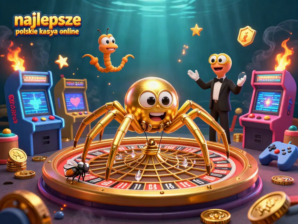 Experience the thrill of najlepsze polskie kasyna online with cartoon characters at a roulette wheel.