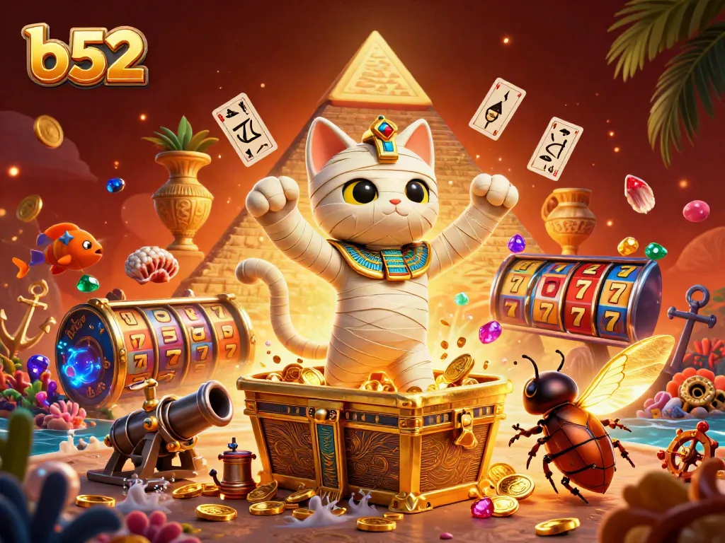 Engage with the exciting b52 online casino experience featuring Egyptian-themed elements and dynamic gaming visuals.
