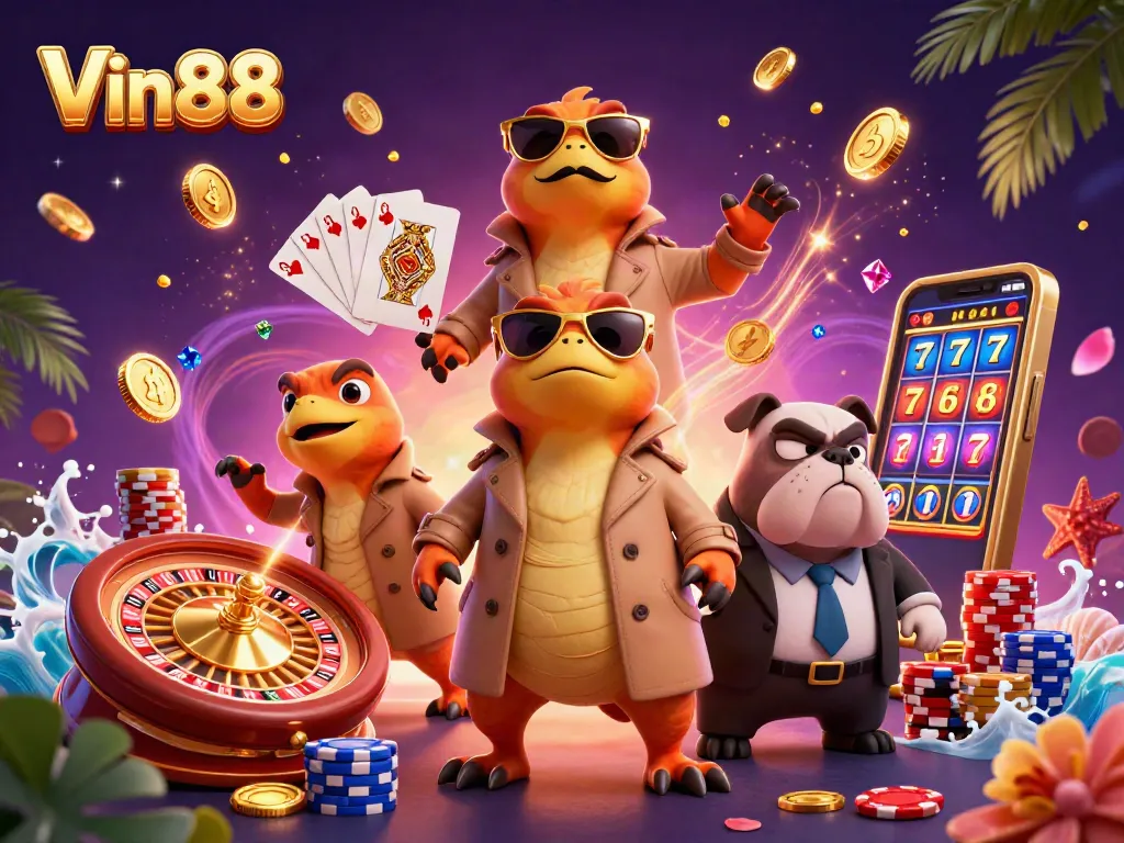Win big with Vin88 at the casino, featuring raptors in disguise and thrilling gameplay elements.