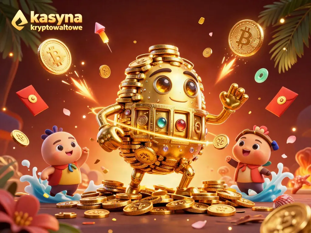 Experience the excitement of kasyna kryptowalutowe with vibrant gaming elements in dynamic 3D art.