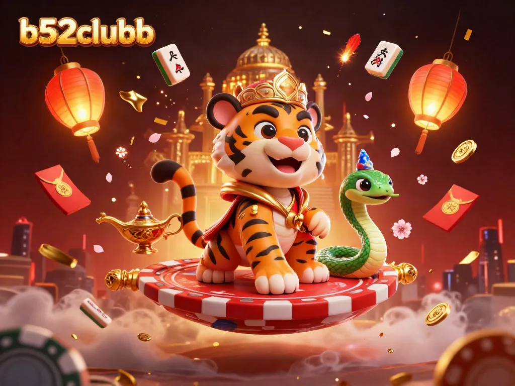 Experience thrilling wins with b52clubb's magical Arabian casino adventure illustration.