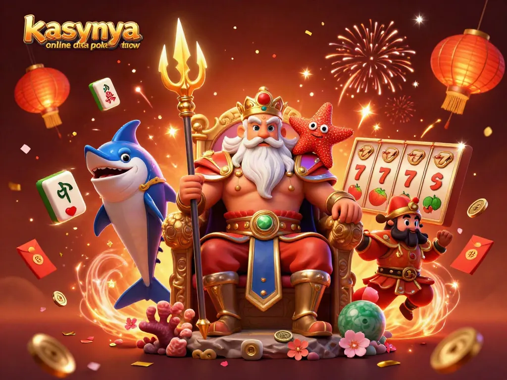 Engage in exciting kasyna online dla polakow with vibrant 3D casino-themed illustration featuring Neptune.