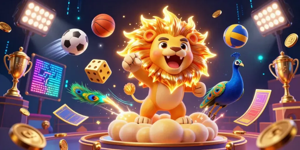 Experience thrilling casino action at mb88 with vibrant sports elements, dynamic characters, and golden rewards.