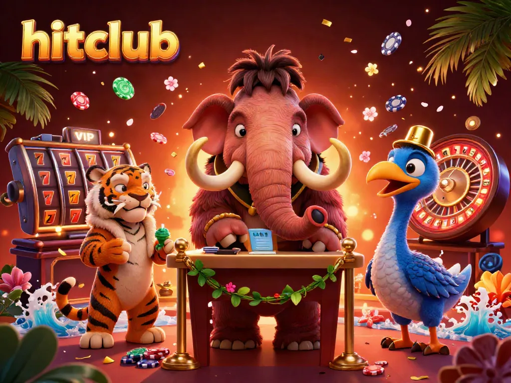 Engage in thrilling gameplay at Hitclub with vibrant casino elements and characters in action.