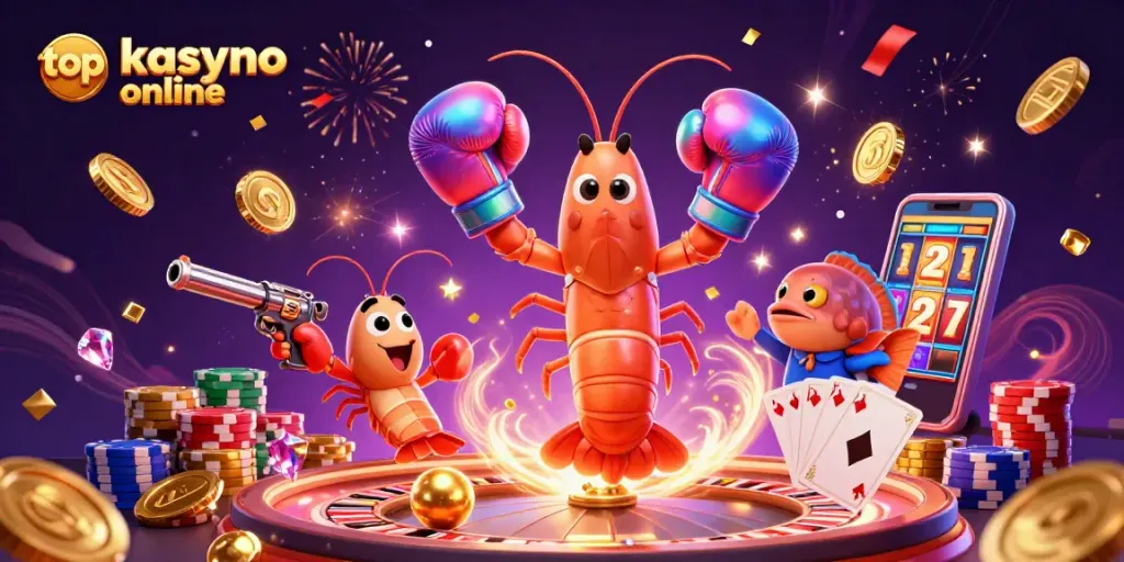 Engage in stunning gameplay at top kasyno online, featuring vibrant characters and casino elements dynamically illustrated.